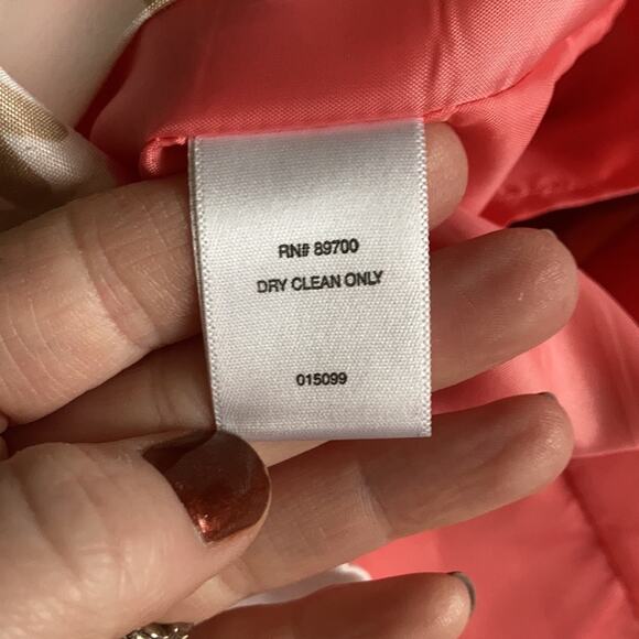 Liz Claiborne Coral & Cream Floral Sheath Dress, Size 14 - Picture 7 of 9